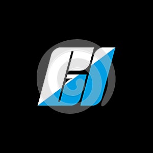 GI letter logo design on black background. GI creative initials letter logo concept. gi icon design. GI white and blue letter icon