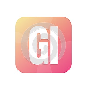 GI Letter Logo Design With Simple style