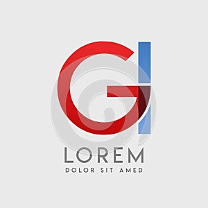 GI logo letters with blue and red gradation