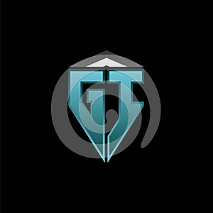 GI Logo Shield Blue Light Style Design