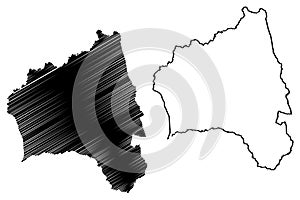 Gia Lai Province map vector photo