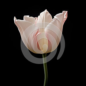 Giaa Rosets: Black Background Tulip Flower In Petrina Hicks Style photo