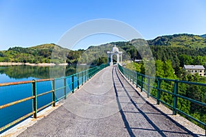 Giacopiane lake is an artificial reservoir located in the Sturla valley in the municipality of Borzonasca, inland of Chiavari, photo