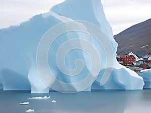 A giant 10-meter iceberg with a flat top threatens a small town in Norway