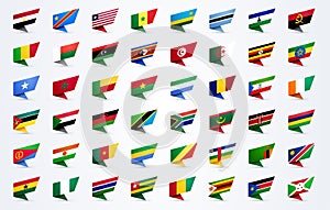 Giant Africa Flag Set With African Flags