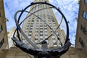 New York, USA June 4, 2023: The Rockefeller Center Atlas