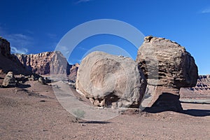 The giant balancing rocks at Lees Ferry in Arizona