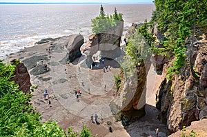 Giant Beautiful rock formations at Hopewell Rocks Park in New Brunswick, Canada - Canadian Travel Destination - Canadian Landscape