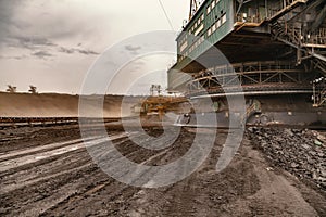 Giant bucket wheel excavator