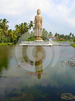 Giant Buddha statue on lake