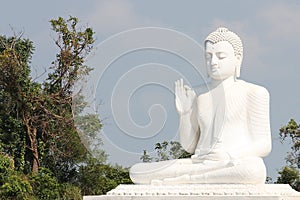 The giant buddha statue of Mihintale