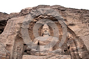 Giant Buddha at the Yungang Grottoes, Shanxi photo