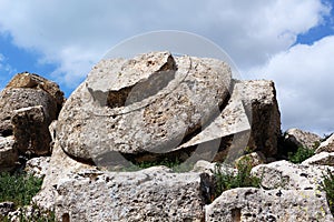 Giant capital of a doric greek temple, Selinunte