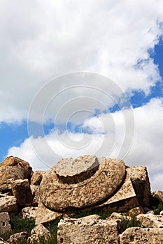 Giant capital of a doric greek temple, Selinunte