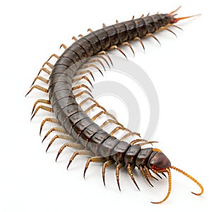 Giant Centipede Isolated on White Background
