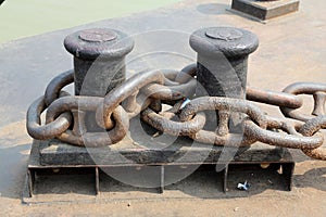 Giant chains used to moor ferry boats in Kolkata