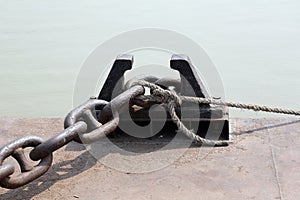 Giant chains used to moor ferry boats in Kolkata