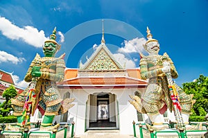 Giant at churches temple of dawn, Bankok Thailand