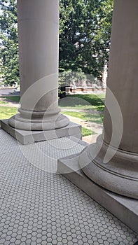 Giant columns building old antque