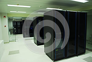 Giant computer servers room