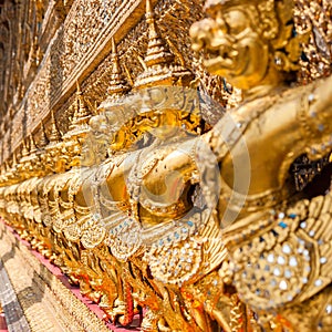 Giant demon guardian statues on pagoda at Wat Phra Kaew, Bangkok,Thailand
