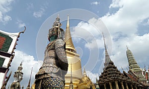 Giant demon guarding an entrance to Wat Phra Kaew