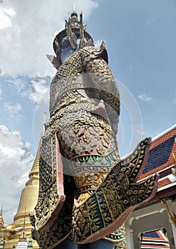 Giant demon guarding an entrance to Wat Phra Kaew