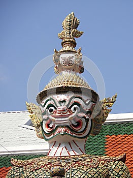 Giant demon, Wat Phra Keaw, Bangkok, Thailand photo