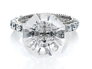 Giant diamond ring front view