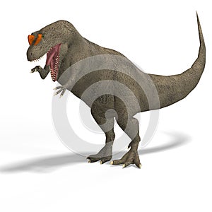 Giant Dinosaur Allosaurus With Clipping Path over