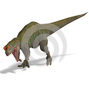 Giant Dinosaur Allosaurus With Clipping Path over