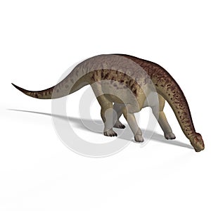 Giant dinosaur camasaurus With Clipping Path over photo