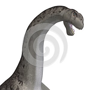 Giant dinosaur camasaurus With Clipping Path over photo