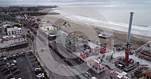 The Giant Dipper is a historic wooden roller coaster located at the Santa Cruz Beach Boardwalk. Vintage rides and 1911 Looff