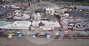 The Giant Dipper is a historic wooden roller coaster located at the Santa Cruz Beach Boardwalk. Vintage rides and 1911 Looff