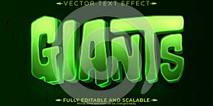 Giant editable text effect, editable cartoon and animated text style