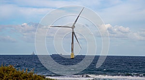 Giant eolian turbine in ocean