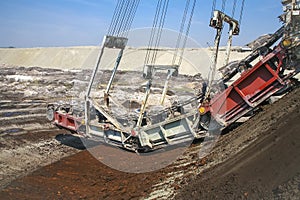 Giant excavator in a coal mine