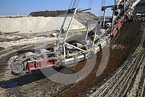 Giant excavator in a coal mine