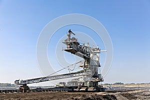 Giant excavator in a coal mine
