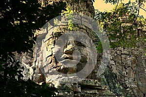 Giant face in Angkor photo