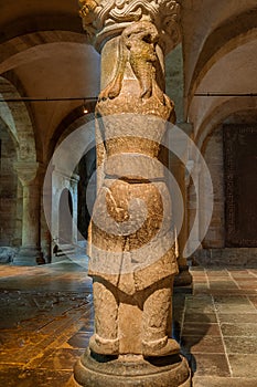 Giant Finn at a pillar in Lund cathedral