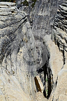 Giant Fissures in Rock, Taft Point, Yosemite National Park, California, United States