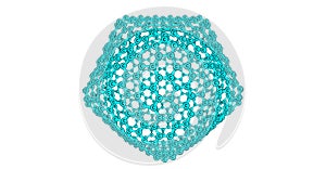 Giant fullerene-like molecular structure isolated on white background