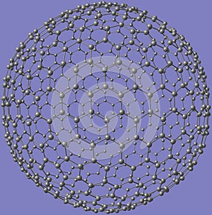 Giant fullerene molecule C720 on grey
