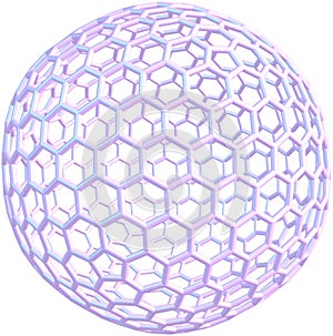 Giant fullerene molecule C720 isolated on white