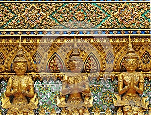 Giant and Garuda Model as Fence of Grand Temple in Thailand