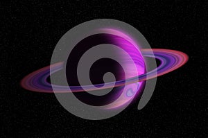 Giant gas planet with ring in outer space