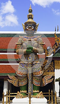 Giant gate protector in Bangkok Grand Palace