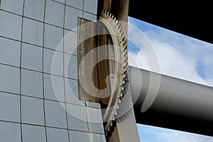 Giant Gear Wheel Detail of the Falkirk Wheel in Scotland